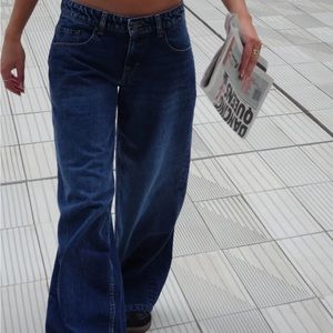 New Dark Blue Motel Rocks Roomy Jeans (W24 L32, Fits Size 25/26)